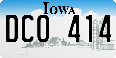 IA license plate DCO414