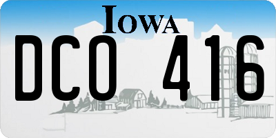 IA license plate DCO416
