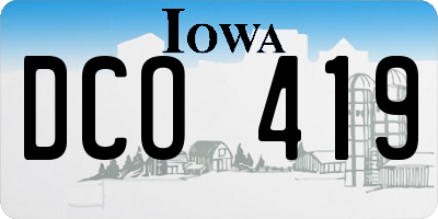 IA license plate DCO419