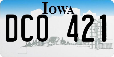 IA license plate DCO421