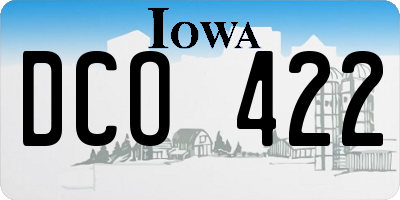 IA license plate DCO422