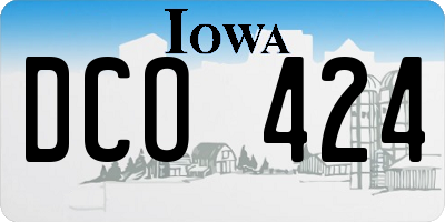 IA license plate DCO424