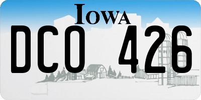 IA license plate DCO426
