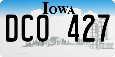IA license plate DCO427