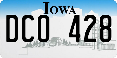 IA license plate DCO428