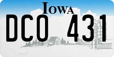 IA license plate DCO431