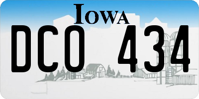 IA license plate DCO434