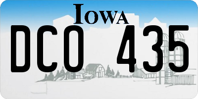 IA license plate DCO435