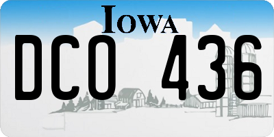 IA license plate DCO436