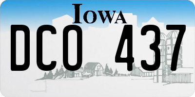 IA license plate DCO437