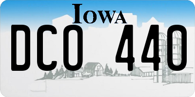 IA license plate DCO440