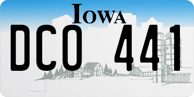 IA license plate DCO441