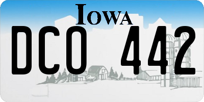 IA license plate DCO442