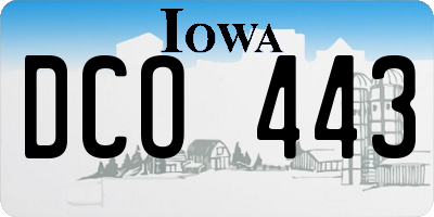 IA license plate DCO443