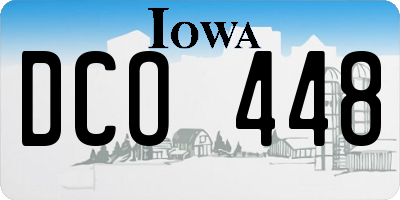 IA license plate DCO448