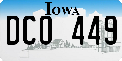 IA license plate DCO449