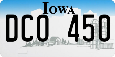 IA license plate DCO450