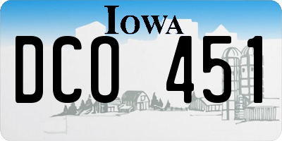 IA license plate DCO451