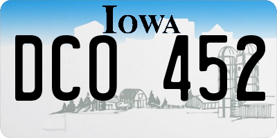 IA license plate DCO452