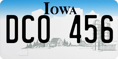 IA license plate DCO456