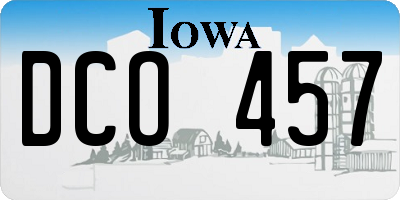 IA license plate DCO457