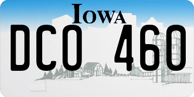 IA license plate DCO460