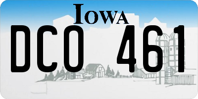 IA license plate DCO461