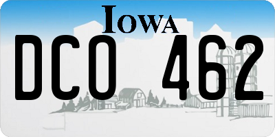 IA license plate DCO462