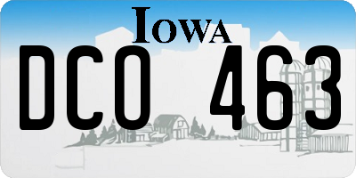 IA license plate DCO463