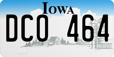 IA license plate DCO464