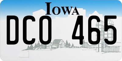 IA license plate DCO465