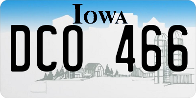 IA license plate DCO466