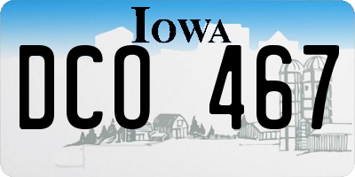 IA license plate DCO467