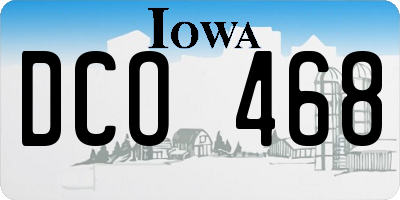 IA license plate DCO468