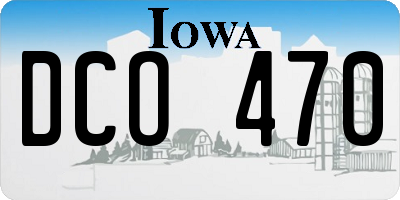 IA license plate DCO470