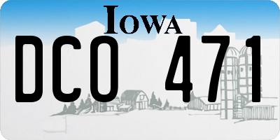 IA license plate DCO471