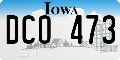IA license plate DCO473
