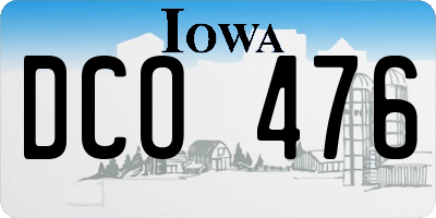 IA license plate DCO476