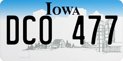 IA license plate DCO477