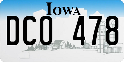 IA license plate DCO478