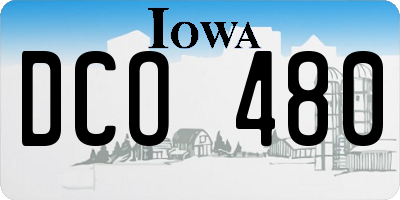 IA license plate DCO480