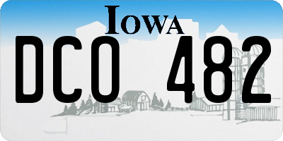 IA license plate DCO482
