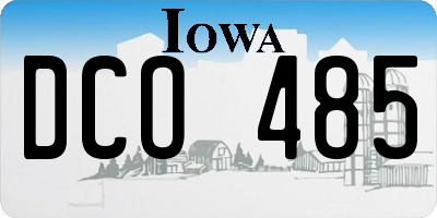 IA license plate DCO485