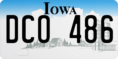 IA license plate DCO486