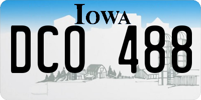 IA license plate DCO488