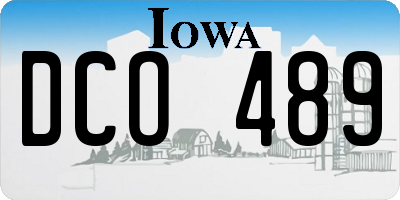 IA license plate DCO489
