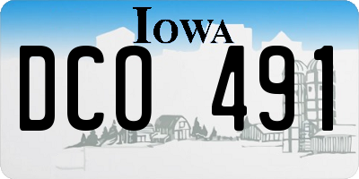 IA license plate DCO491