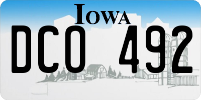 IA license plate DCO492