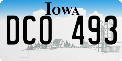 IA license plate DCO493