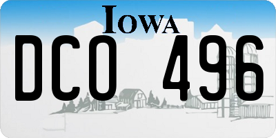 IA license plate DCO496